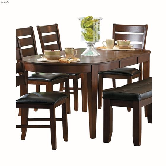 Ameillia Dark Oak Oval Dining Table 586-76 by Homelegance