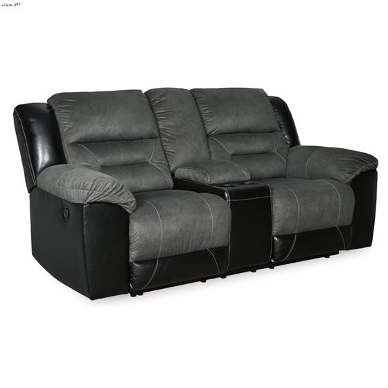 Earhart Slate Fabric Reclining Loveseat with Co-2