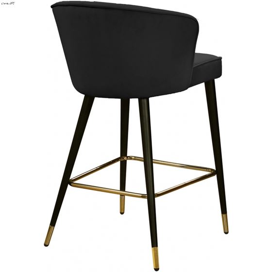 Cassie Black Velvet Bar/Counter Stool - 2