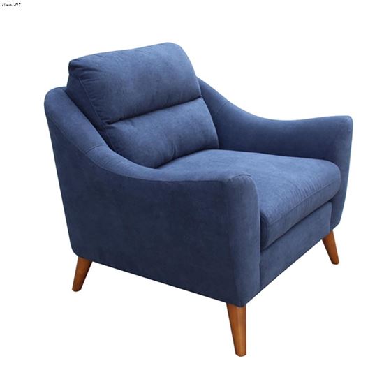 Gano Navy Blue Fabric Sloped Arm Chair 509516-2