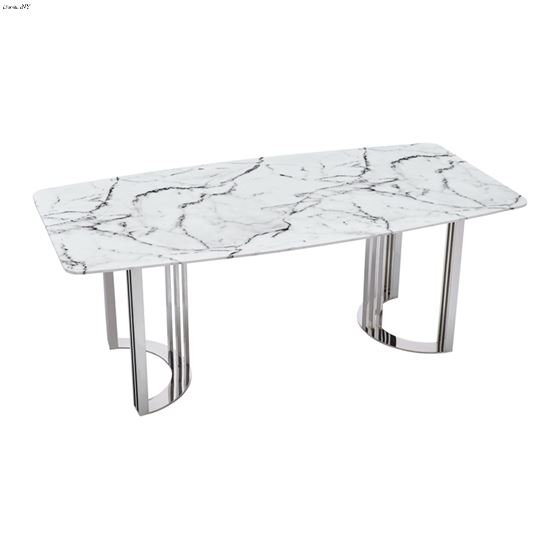 131 Modern Rectangle Marble Top Dining Table wit-4