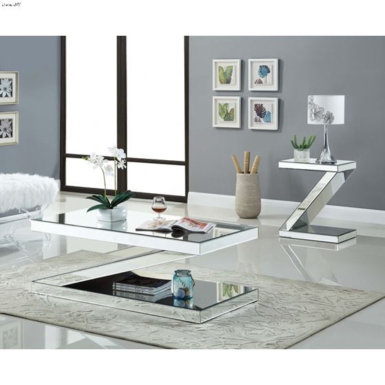 Zee Mirrored Occasional Table Collection