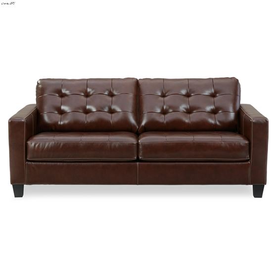 Altonbury Tufted Walnut Leather Sofa 87504-2