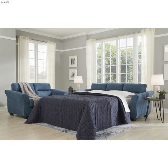 Miravel Indigo Fabric Queen Sofa Bed 46205-2