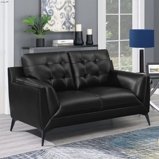 Moira Black Tufted Loveseat 511132-4