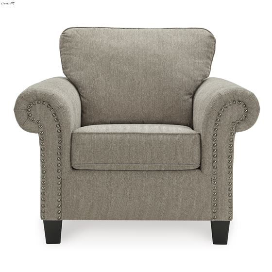 Shewsbury Pewter Fabric Rolled Arm Chair 47202-2