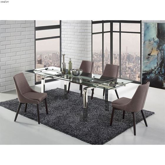 Cloud Stainless Steel Glass Exendable Dining Table 4