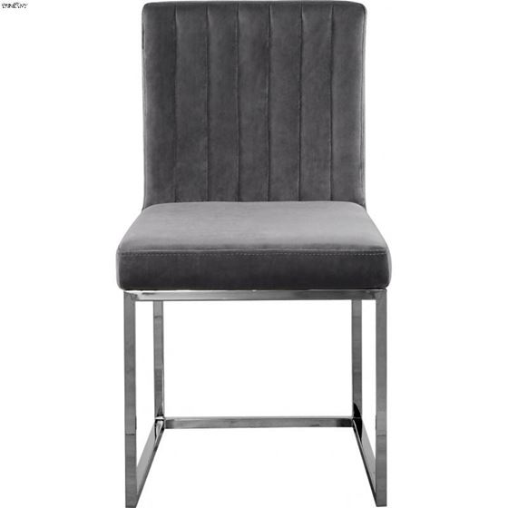 Giselle Grey Upholstered Velvet Dining Chair - C-4