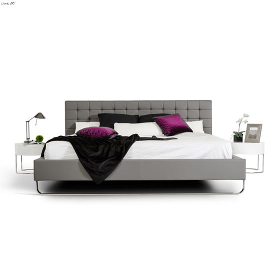 Gemma Modern Grey Leatherette Bed