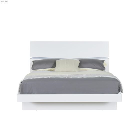 Aurora White Queen Storage Bed Front