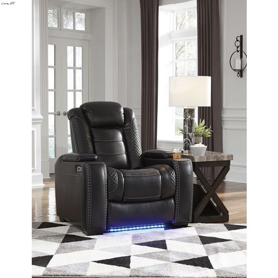 Party Time Midnight Power Recliner 37003-4