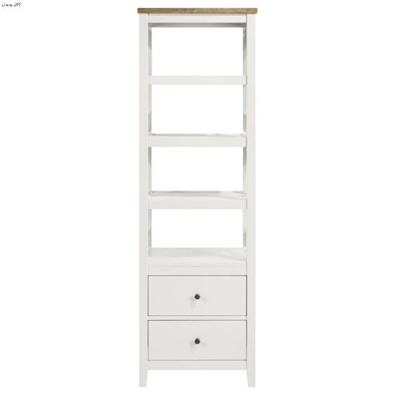 Hollis Brown and White  4 Shelf Wood Media Towe-4