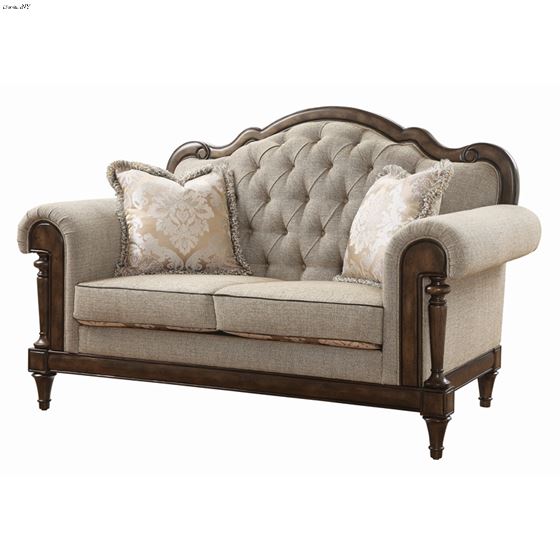 Heath Court Brown Fabric Love Seat 16829-2 By Homelegance 2