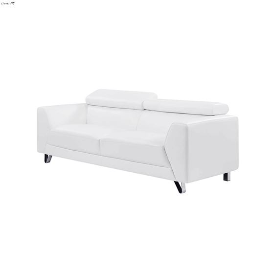 Modern White Leatherette Sofa U8210-2