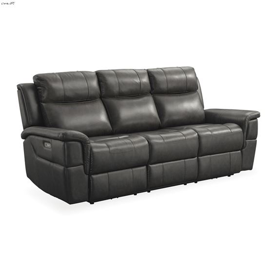 Dendron Charcoal Leather Power Reclining Sofa U6-2