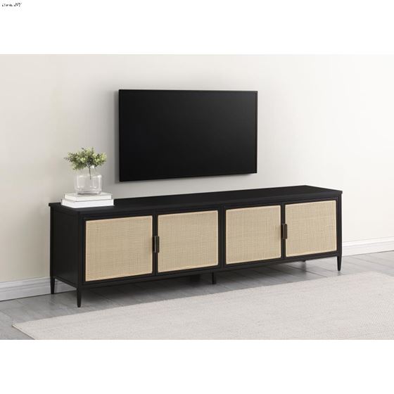 Amherst Black 78 inch Metal TV Stand Media Cons-2