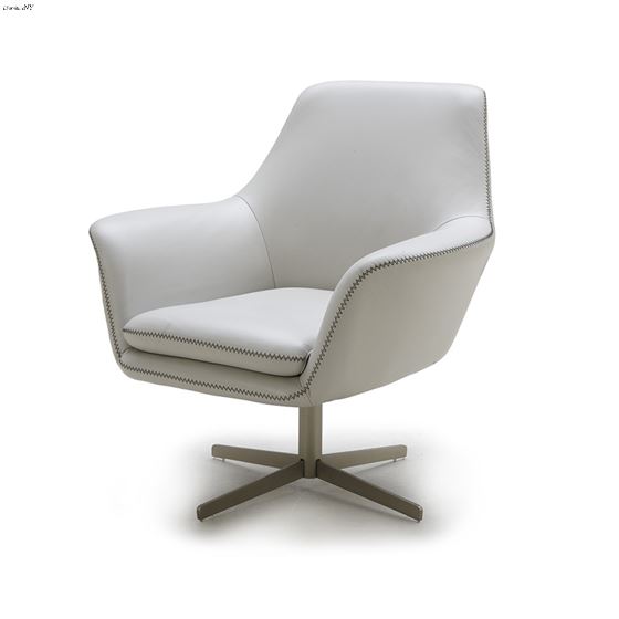 Poli - Modern Leather Swivel Lounge Chair - 2