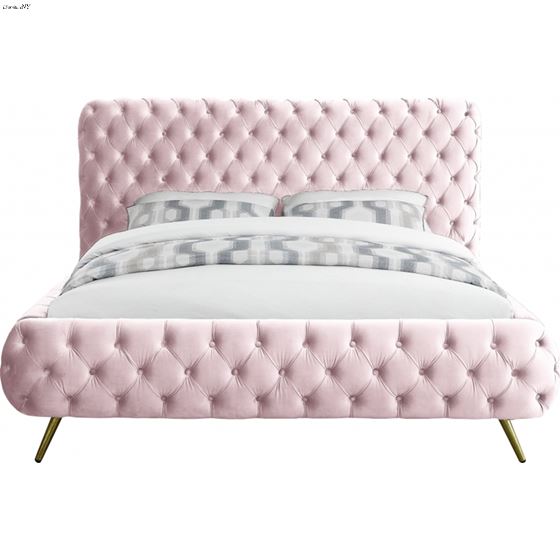 Delano Pink Velvet Tufted Upholstered Bed-2