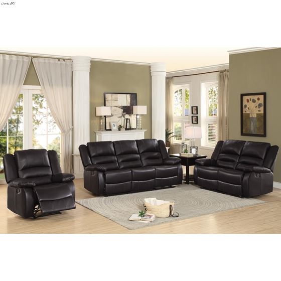 Jarita Brown Faux Leather Reclining Love Seat 8329BRW-2 By Homelegance 2