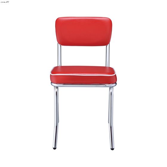 Retro Open Back Side Chairs Red And Chrome 2450R Front