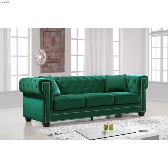 Bowery Green Velvet Tufted Sofa Bowery_Sofa_Green by Meridian Furniture 2