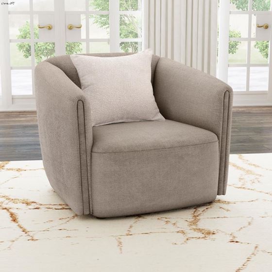 Townsend Latte Chenille Rolled Arm Chair 504756-2