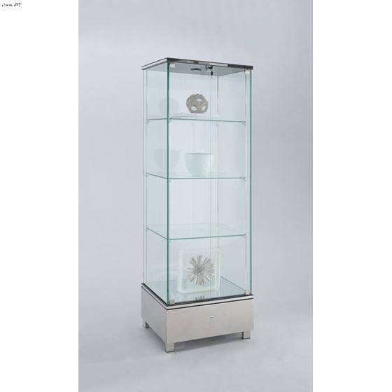 Chintaly Modern Glass Curio 6628 Silver