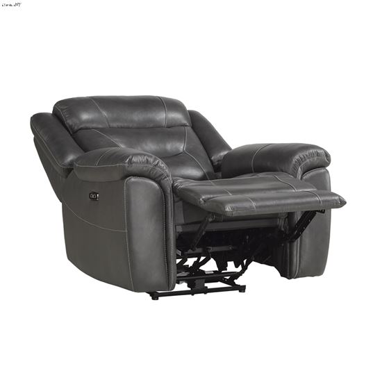 Kennett Dark Gray Leather Power Reclining Chair-4