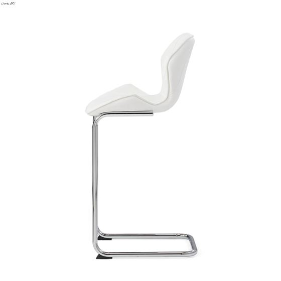 Modern White Bar Stool D1446BS Side