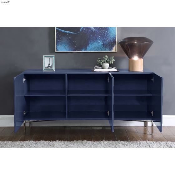 Collette Navy Blue Sideboard/Buffet - Chrome - 4