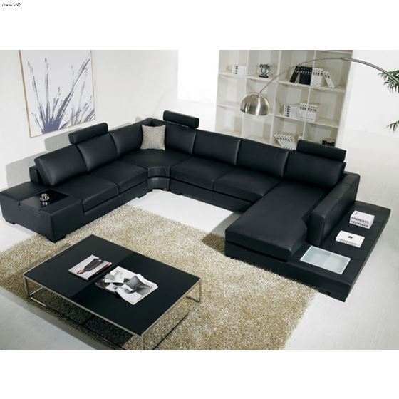 T35 Modern Bonded Leather Sectional- 2