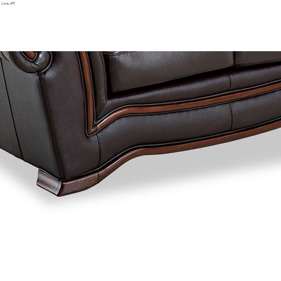 262 Classic Brown Embosed Leather Sofa Bed-4