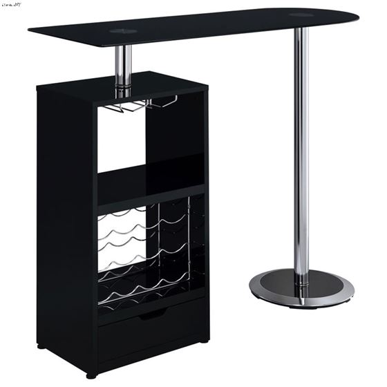 Koufax Black Gloss 48 inch Pub Height Bar Table 120451