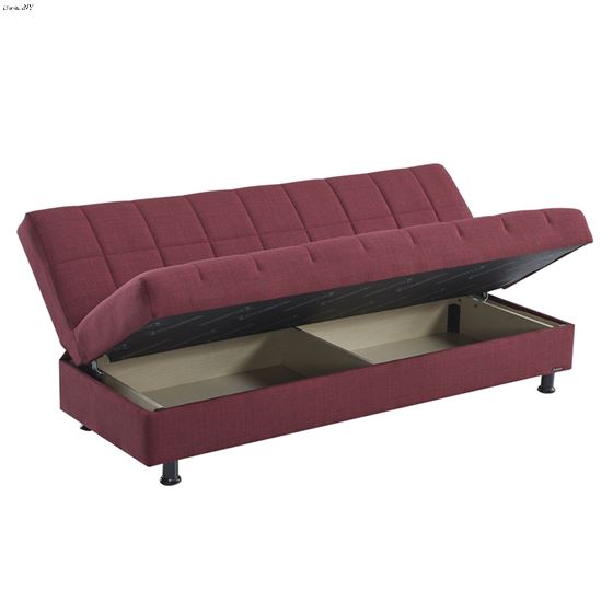 Sasta Burgundy Convertible Sofa bed with Storag-2