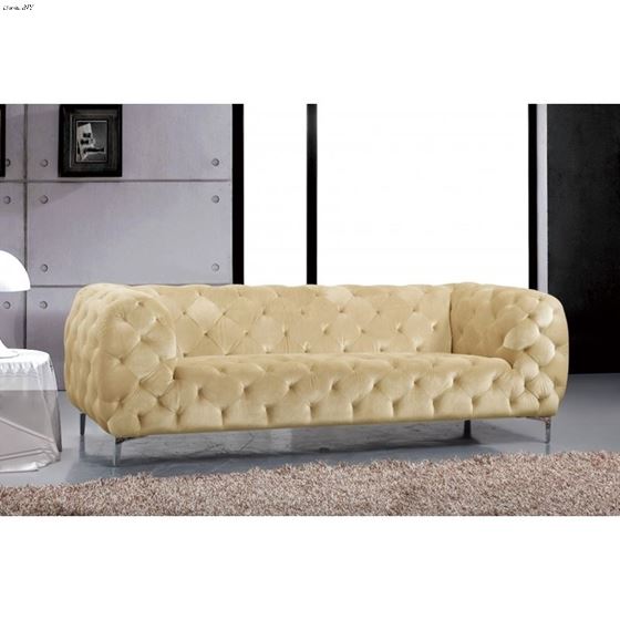 Mercer Beige Velvet Tufted Sofa Mercer_Sofa_Beige by Meridian Furniture 2
