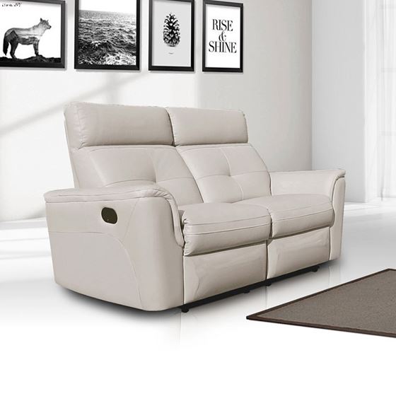 Modern 8501 White Italian Leather Love Seat-2