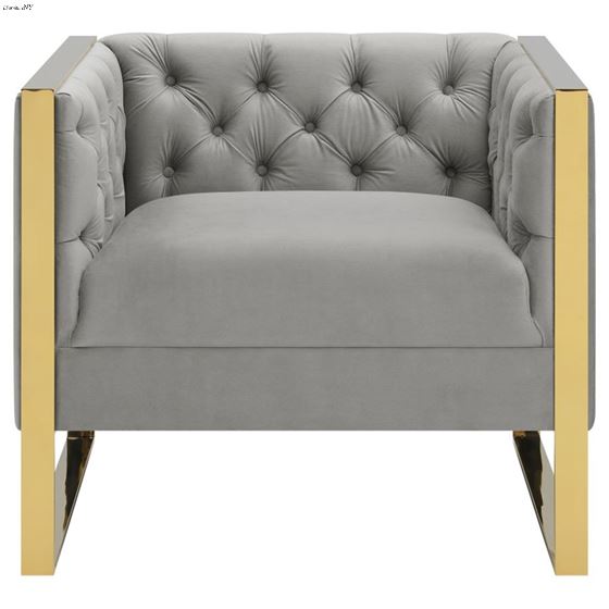 Coaster Eastbrook Grey Velvet Tufted Chair 509113