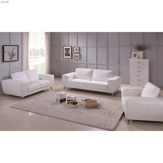 Julie Modern White Leather Chair set