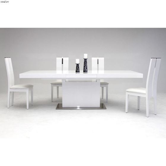 Modrest Zenith Modern White Extendable Dining Table 2