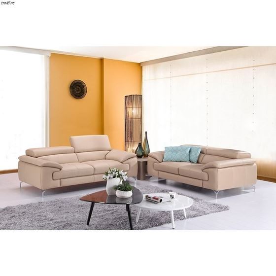 A973 Peanut Leather Sofa-2