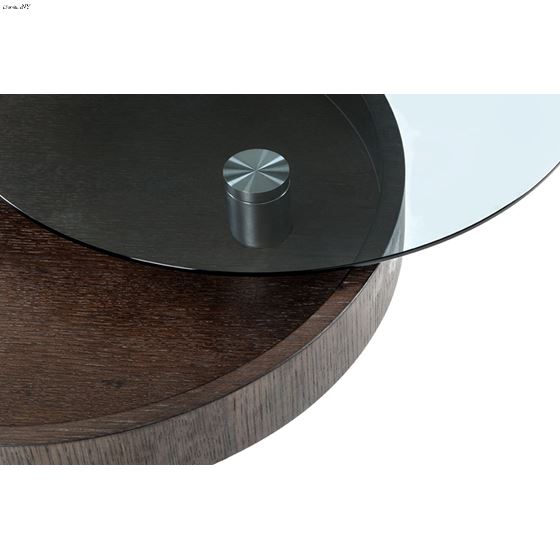Jackson - Modern Brown Oak End Table w/ Glass- 4