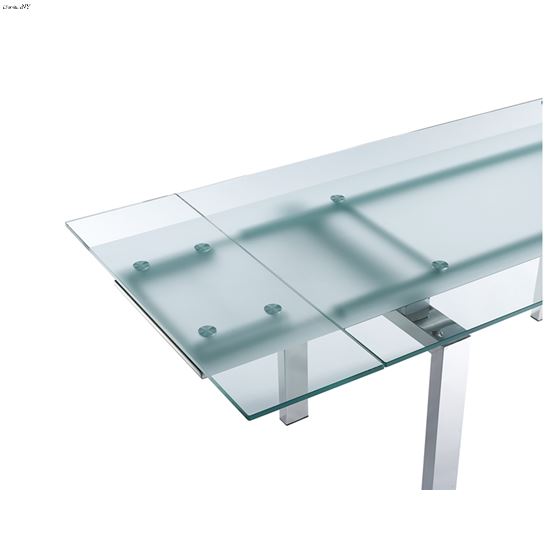 Frosty Extendable Clear/Frosted Glass Dining Table by Casabianca Home top