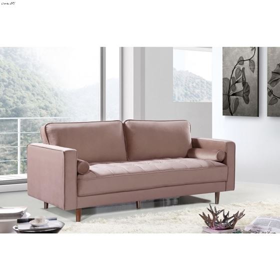 Emily Pink Velvet Tufted Sofa Emily_Sofa_Pink by Meridian Furniture 2