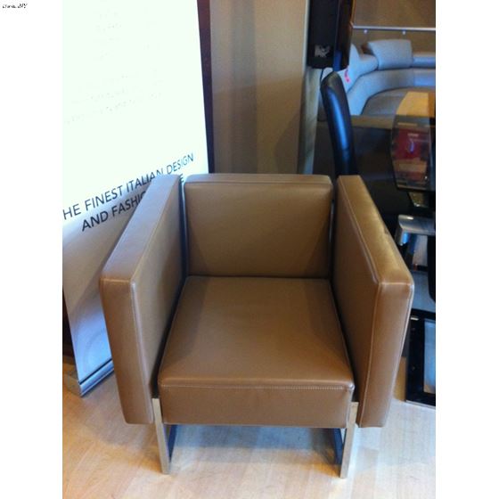 Cube Leather Accent Chair