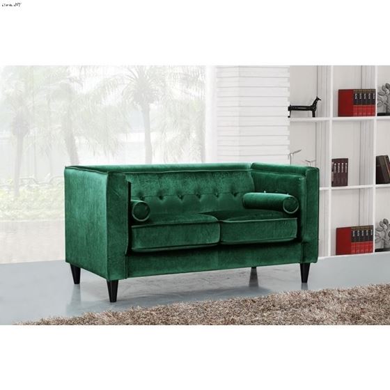 Taylor Emerald Green Velvet Tufted Love Seat Taylor_Loveseat_Emerald Green by Meridian Furniture 2