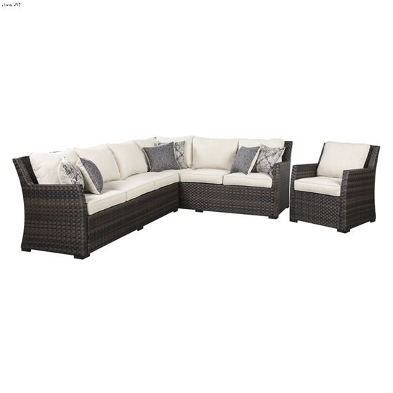 Easy Isle 3 Piece Sectional and Chair Set P455-8-2