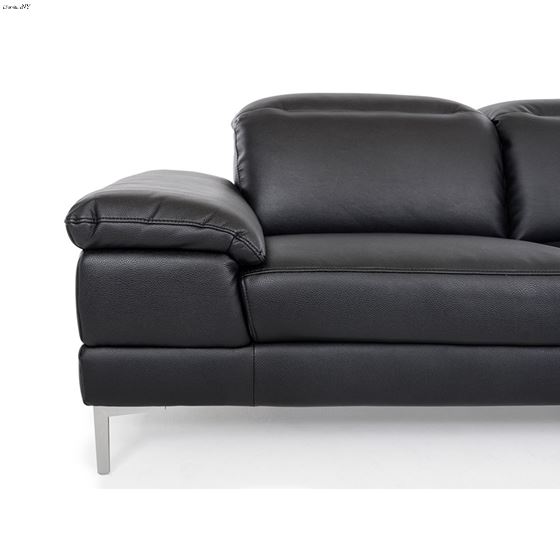 Modern Black Eco-Leather Sectional - 4