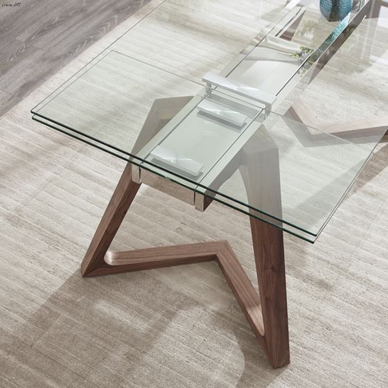 Modern Class Glass Top Extension Dining Table-4