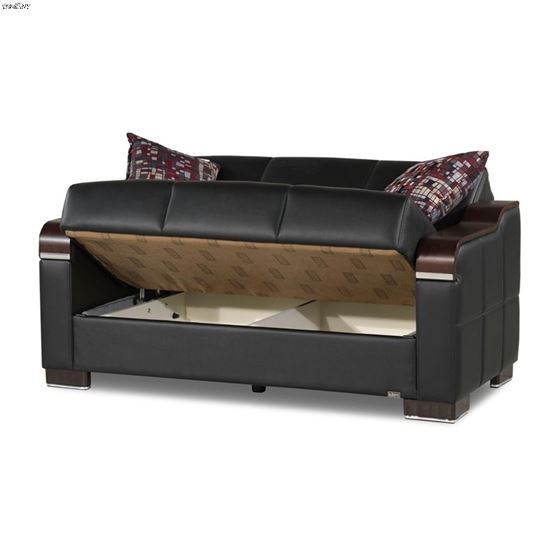 Uptown Black Leatherette Loveseat-2