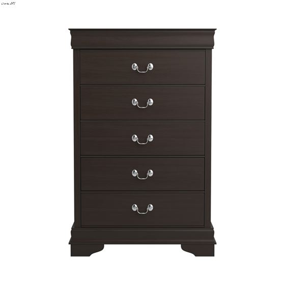 Louis Philippe Cappuccino 5 Drawer Chest 202415-2